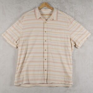 Fair Harbor Button Up Shirt Mens 2X Short Sleeve Organic Cotton‎ Blend Casual